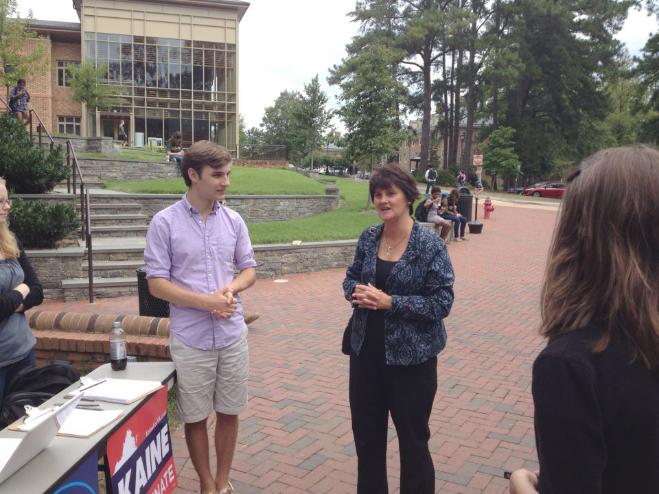 Senate candidate’s wife visits College