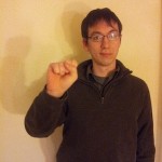 COURTESY PHOTO / STEPHEN MCINTURFF. Club member Stephen McInturff signs "S" in ASL.