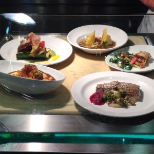 Some of the food options David Burke created during his evening in the kitchen at Chancellor's Bistro. COURTESY PHOTO / W&M.EDU