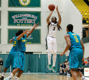 Senior guard Marcus Thornton scored 19 points, including the game sealing free throws, to lead the College to victory. COURTESY PHOTO / TRIBE ATHLETICS