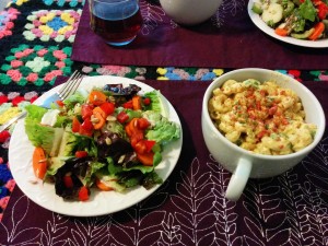 Tofu, soymilk, fake bacon bits and chia seeds help to make vegan macaroni and cheese a protein-packed meal. COURTESY PHOTO / MEGAN PHILIPS