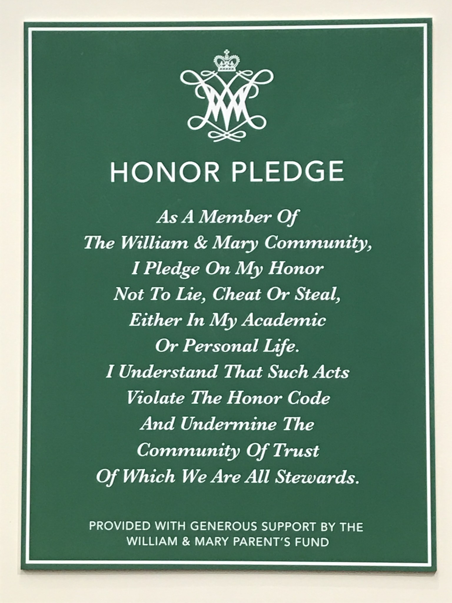 Honor Code Sign Design Questionable At Best Flat Hat News