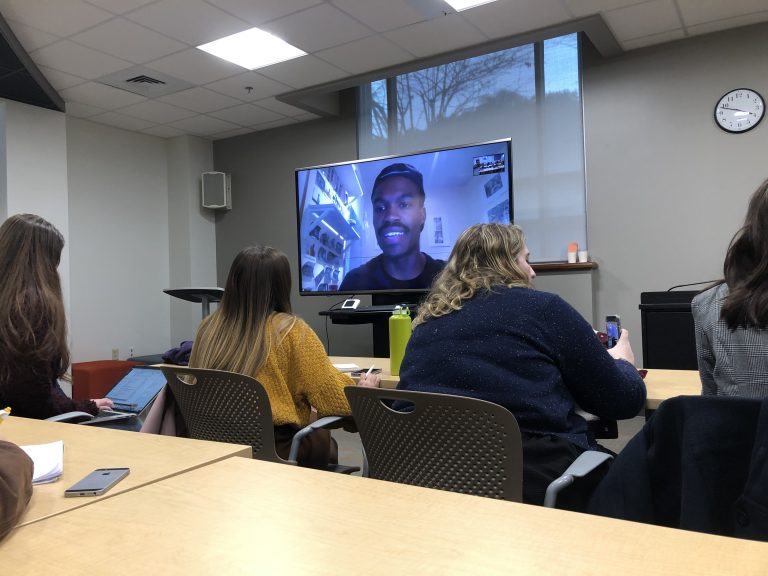 Media in the new age: VICE Associate Producer alumnus Aaron Barksdale ’13 discusses career path, gives advice to students pursuing career in media during Global Film Festival workshop