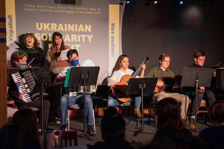 Students assemble to stand with Ukraine