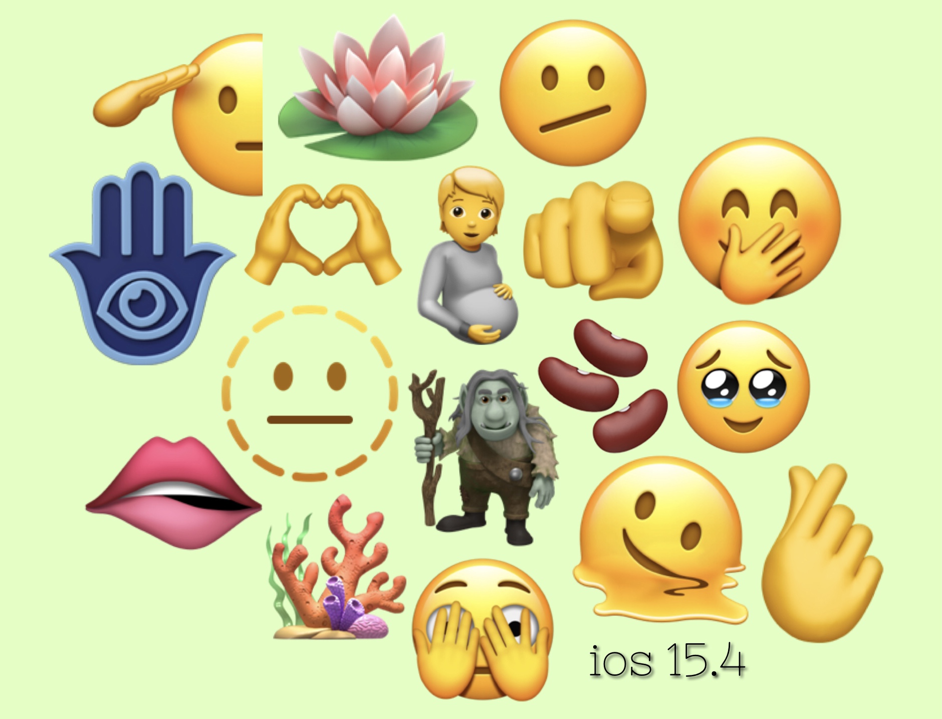 What new emojis are available on Apple's iOS 15.4?