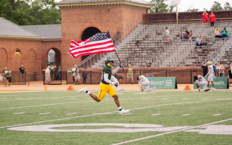 International student tackles her first American football game