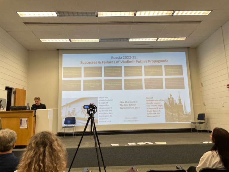 Nina Khrushcheva gives lecture on Russian state propaganda since the start of its attack on Ukraine